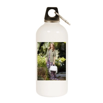 Amanda Peet White Water Bottle With Carabiner