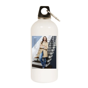 Amanda Peet White Water Bottle With Carabiner