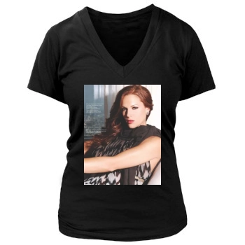 Amanda Righetti Women's Deep V-Neck TShirt