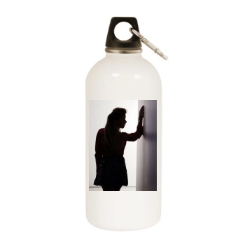 Amber Heard White Water Bottle With Carabiner