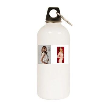 Amber Heard White Water Bottle With Carabiner