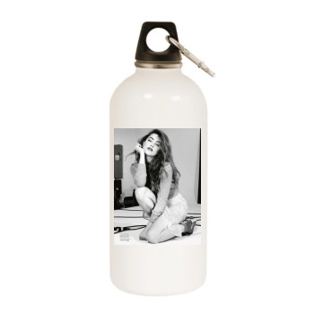 Amber Heard White Water Bottle With Carabiner