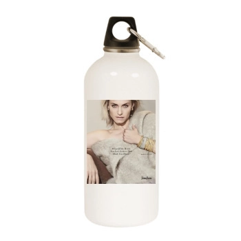 Amber Valletta White Water Bottle With Carabiner