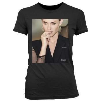 Amber Valletta Women's Junior Cut Crewneck T-Shirt