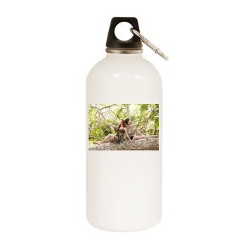 Amy Davidson White Water Bottle With Carabiner