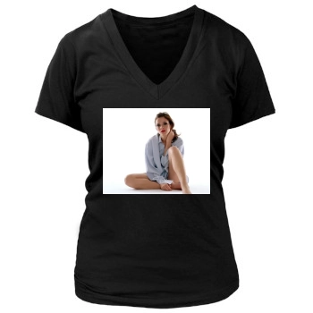 Anna Friel Women's Deep V-Neck TShirt