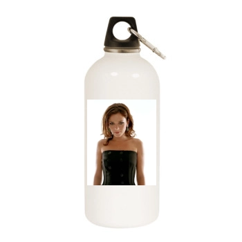 Anna Friel White Water Bottle With Carabiner