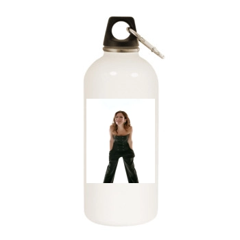 Anna Friel White Water Bottle With Carabiner