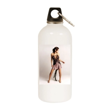 Anna Friel White Water Bottle With Carabiner