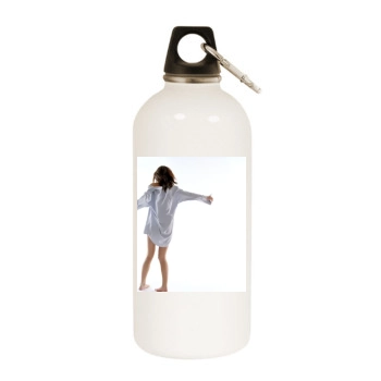 Anna Friel White Water Bottle With Carabiner