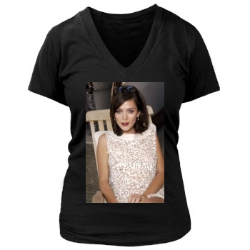 Anna Friel Women's Deep V-Neck TShirt