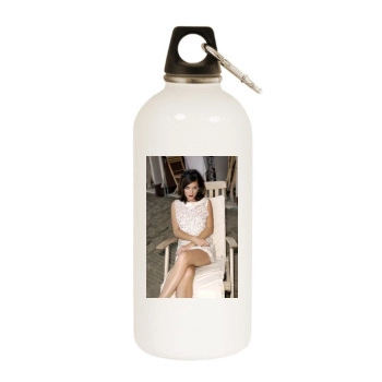 Anna Friel White Water Bottle With Carabiner