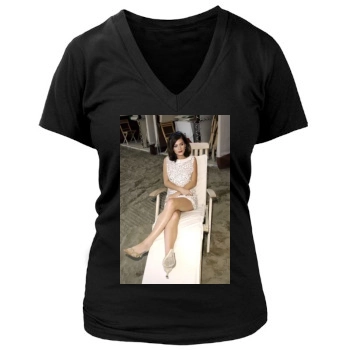 Anna Friel Women's Deep V-Neck TShirt