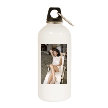 Anna Friel White Water Bottle With Carabiner