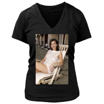 Anna Friel Women's Deep V-Neck TShirt