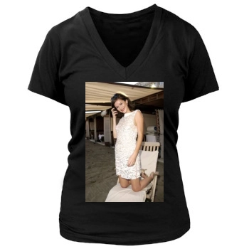 Anna Friel Women's Deep V-Neck TShirt