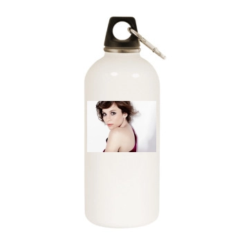 Anna Friel White Water Bottle With Carabiner