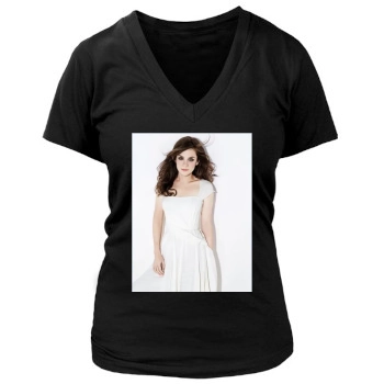 Anna Friel Women's Deep V-Neck TShirt