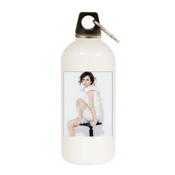 Anna Friel White Water Bottle With Carabiner