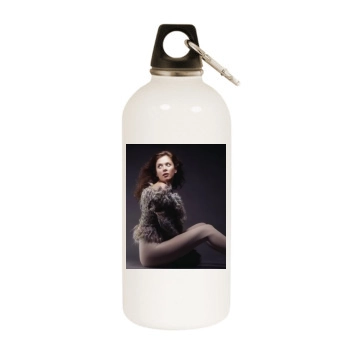 Anna Friel White Water Bottle With Carabiner