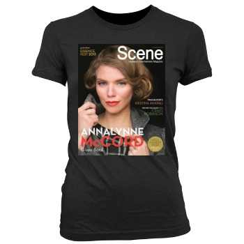 AnnaLynne McCord Women's Junior Cut Crewneck T-Shirt