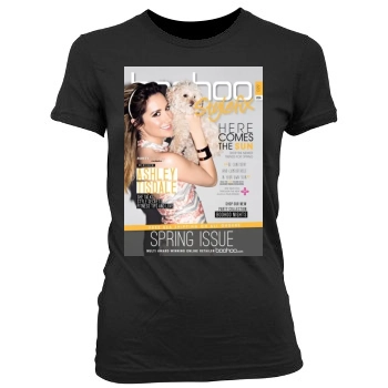 Ashley Tisdale Women's Junior Cut Crewneck T-Shirt