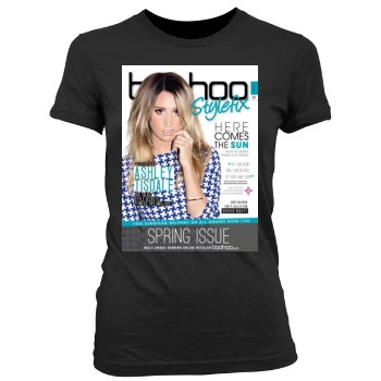 Ashley Tisdale Women's Junior Cut Crewneck T-Shirt