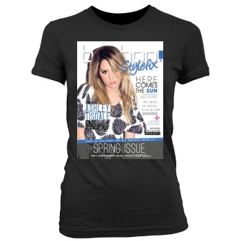 Ashley Tisdale Women's Junior Cut Crewneck T-Shirt