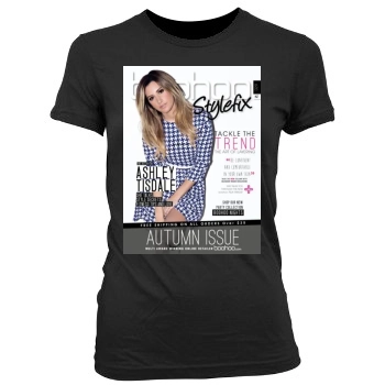 Ashley Tisdale Women's Junior Cut Crewneck T-Shirt