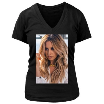 Ashley Tisdale Women's Deep V-Neck TShirt