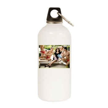 Aubrey Plaza White Water Bottle With Carabiner