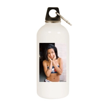 Aaliyah White Water Bottle With Carabiner