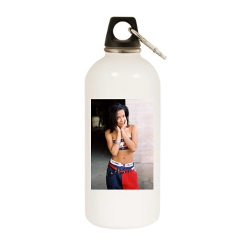 Aaliyah White Water Bottle With Carabiner