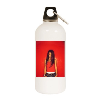 Aaliyah White Water Bottle With Carabiner