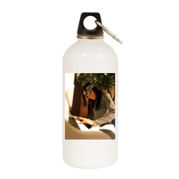 Aaliyah White Water Bottle With Carabiner