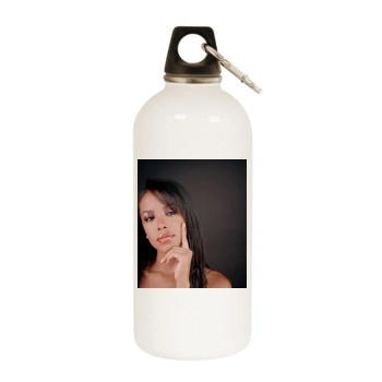 Aaliyah White Water Bottle With Carabiner