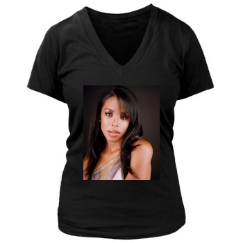 Aaliyah Women's Deep V-Neck TShirt