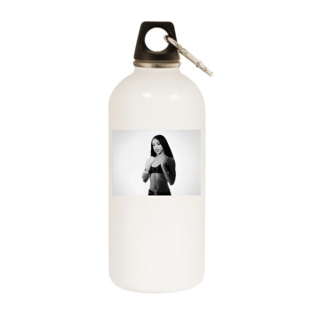 Aaliyah White Water Bottle With Carabiner