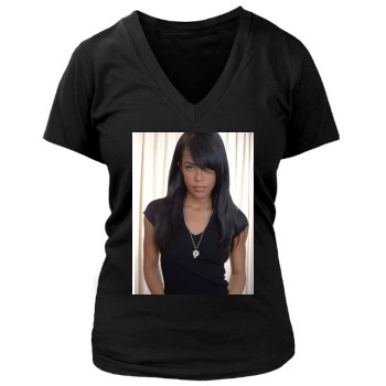 Aaliyah Women's Deep V-Neck TShirt