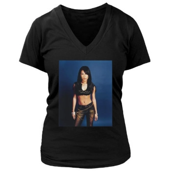 Aaliyah Women's Deep V-Neck TShirt