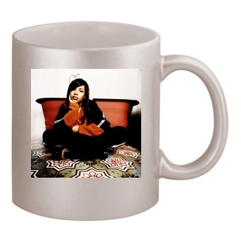 Aaliyah 11oz Metallic Silver Mug