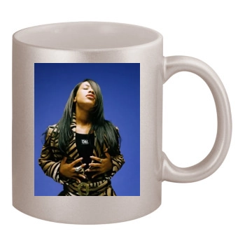 Aaliyah 11oz Metallic Silver Mug