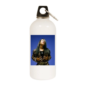 Aaliyah White Water Bottle With Carabiner