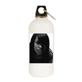 Aaliyah White Water Bottle With Carabiner