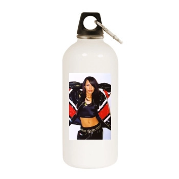 Aaliyah White Water Bottle With Carabiner