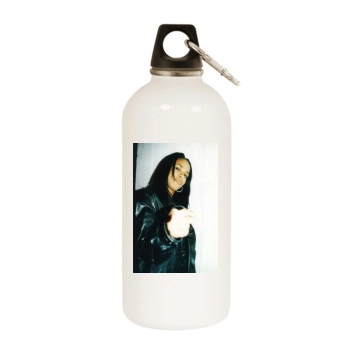 Aaliyah White Water Bottle With Carabiner