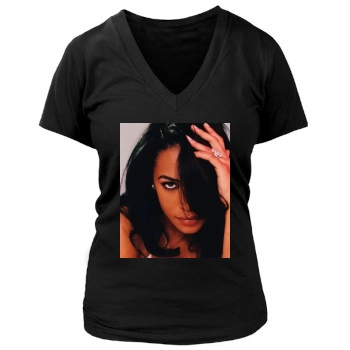 Aaliyah Women's Deep V-Neck TShirt