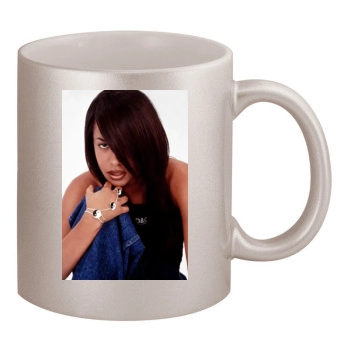 Aaliyah 11oz Metallic Silver Mug