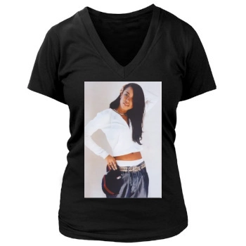 Aaliyah Women's Deep V-Neck TShirt