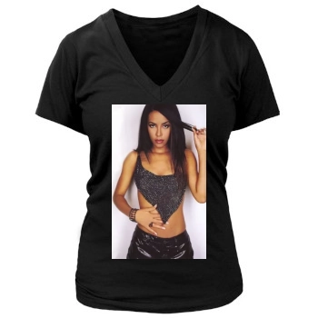 Aaliyah Women's Deep V-Neck TShirt